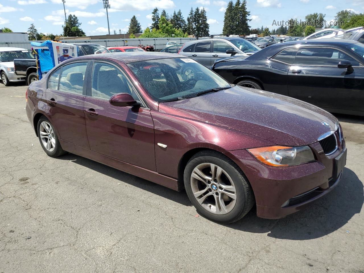 2008 Bmw 328 I Purple vin: WBAVA37588NL47383