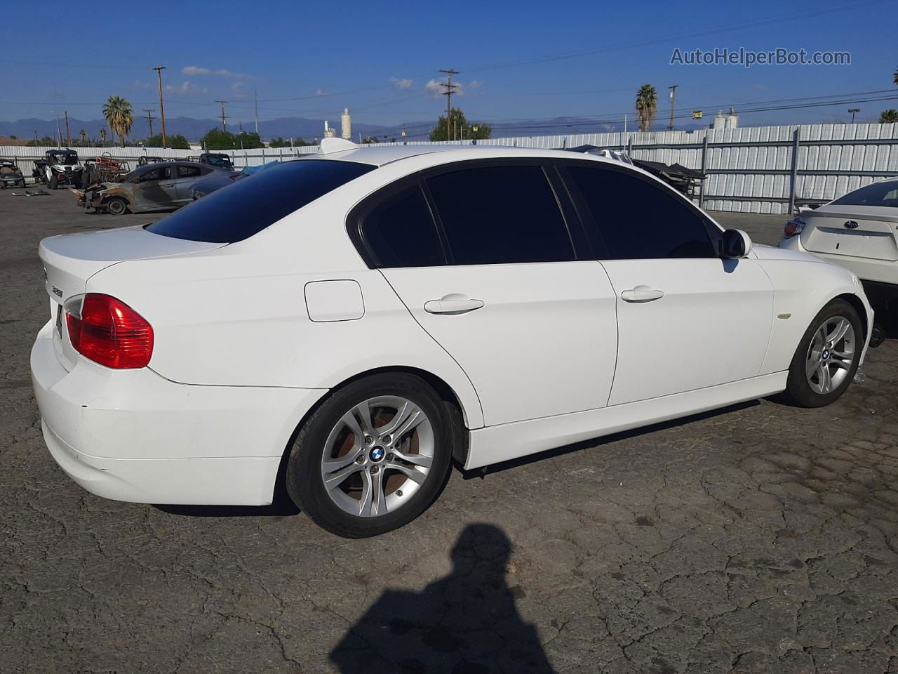 2008 Bmw 328 I White vin: WBAVA37598NL57498