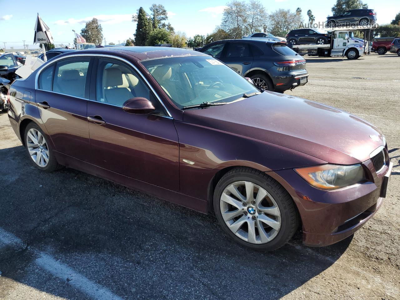 2008 Bmw 335 I Темно-бордовый vin: WBAVB73518VH24522