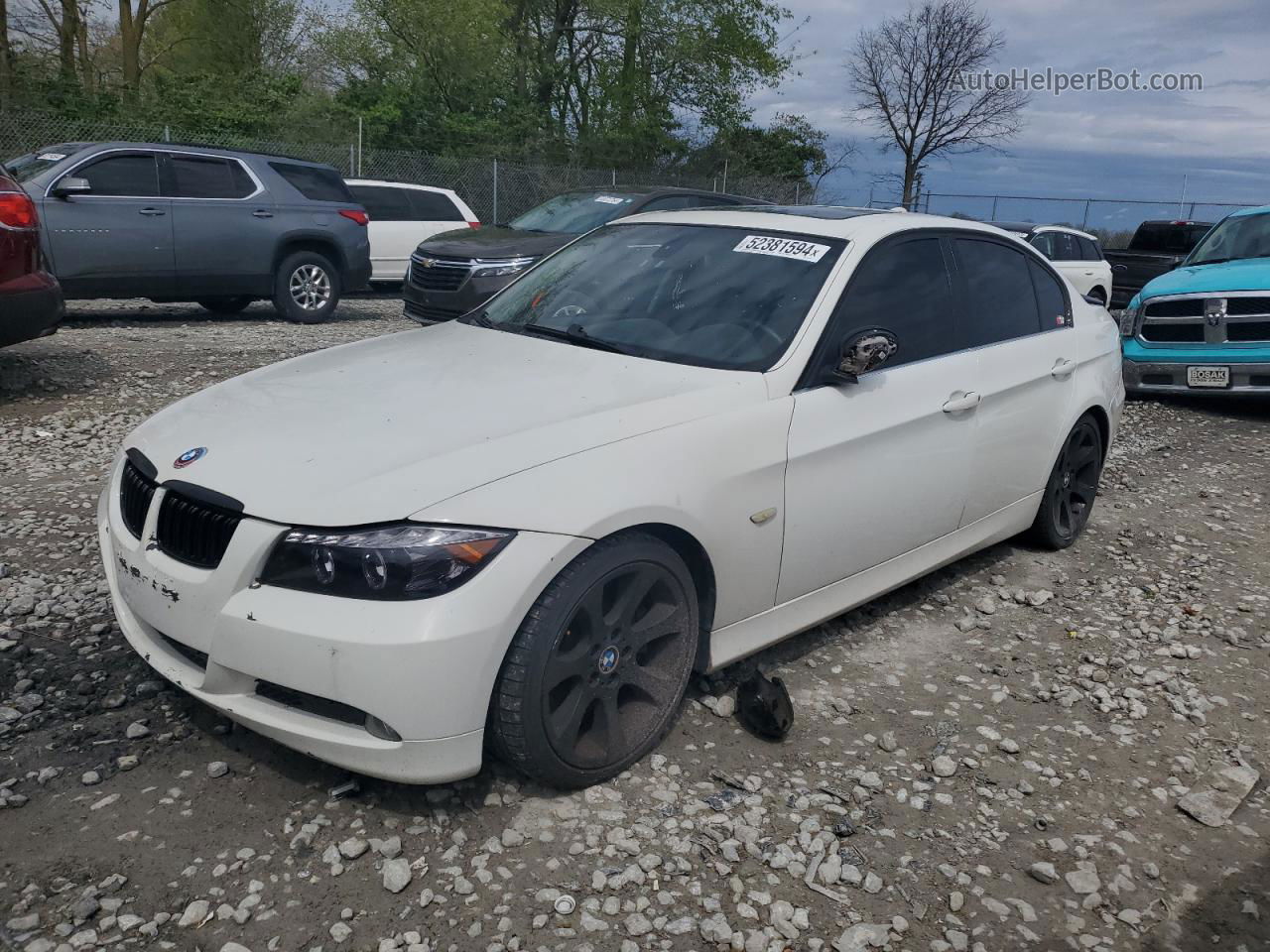 2008 Bmw 335 I White vin: WBAVB73578VH25738