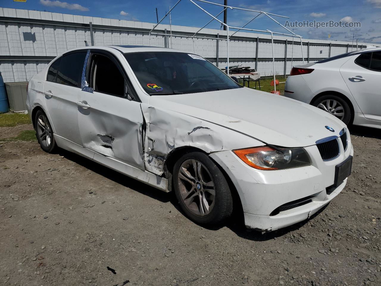 2008 Bmw 328 I Sulev White vin: WBAVC53538FZ82789