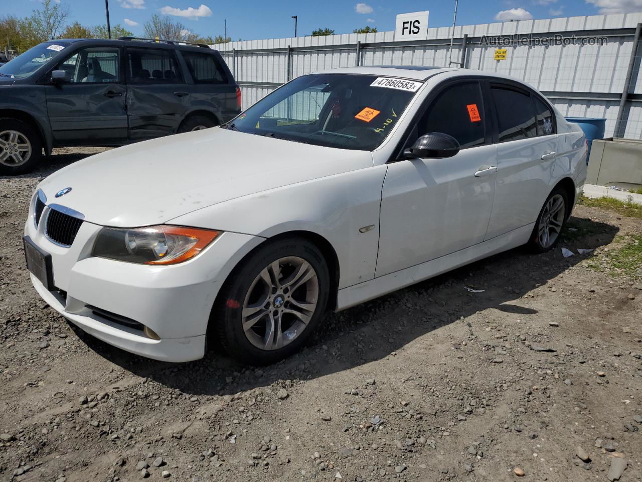 2008 Bmw 328 I Sulev Белый vin: WBAVC53538FZ82789