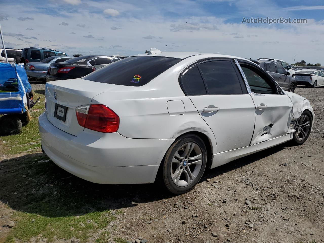 2008 Bmw 328 I Sulev White vin: WBAVC53538FZ82789