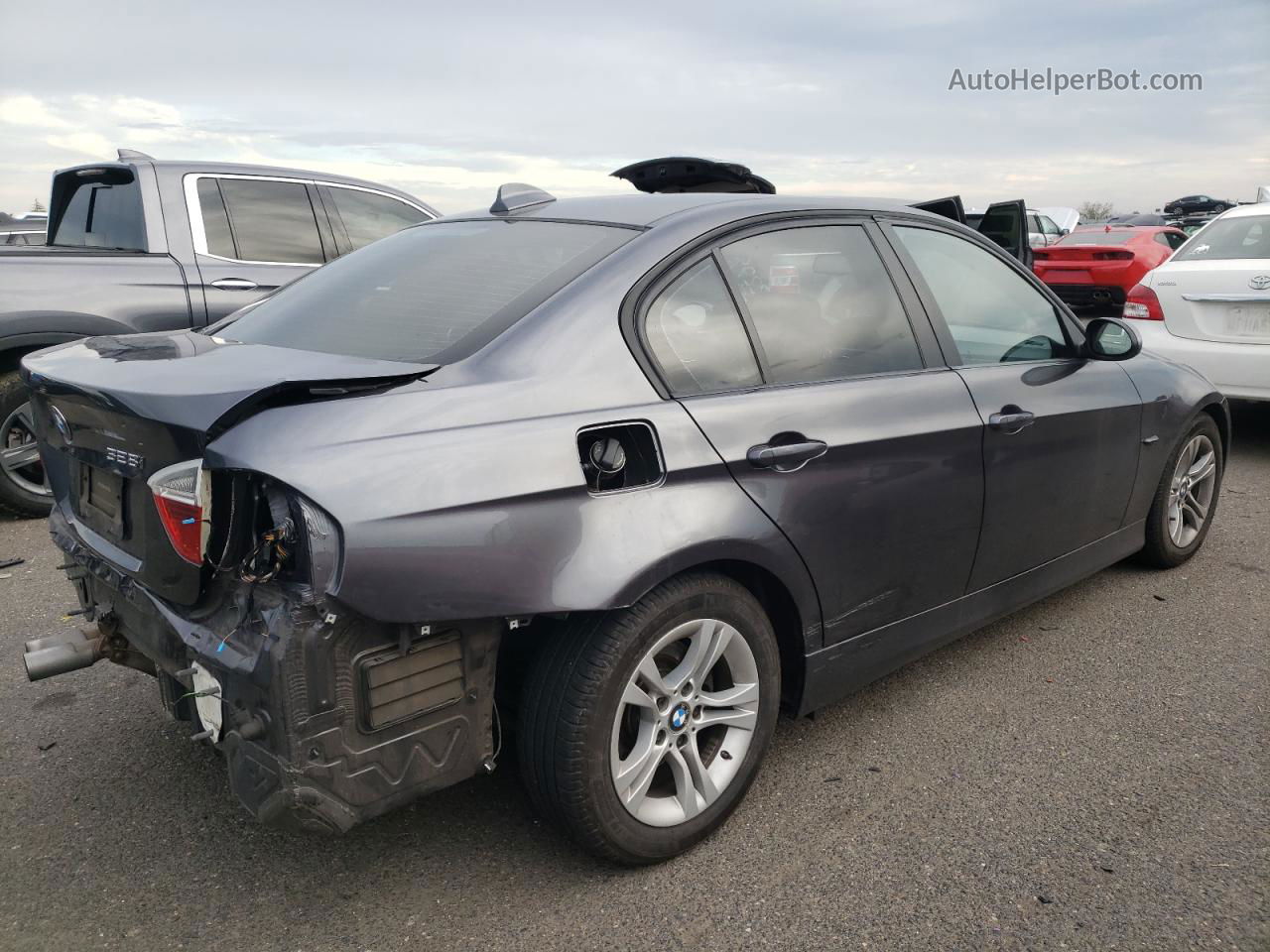 2008 Bmw 328 I Sulev Charcoal vin: WBAVC535X8F008193