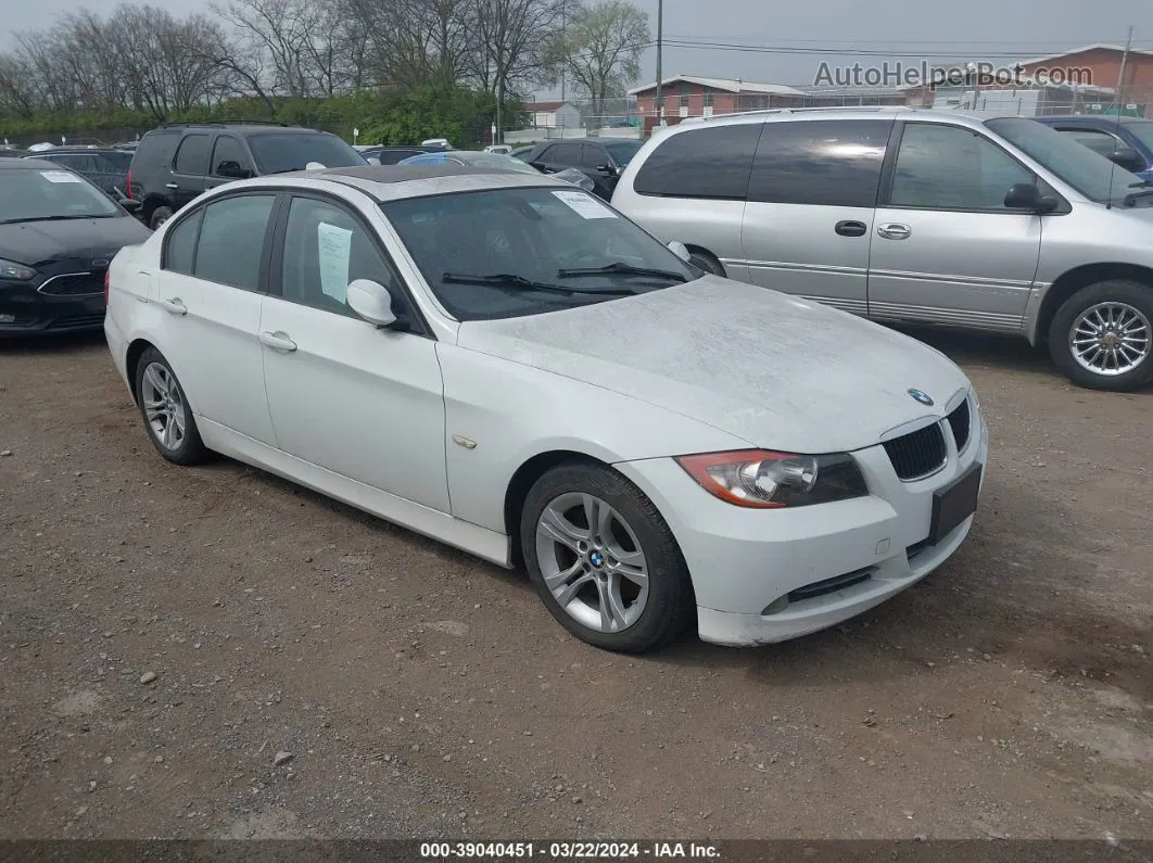 2008 Bmw 328i   White vin: WBAVC535X8FZ82188