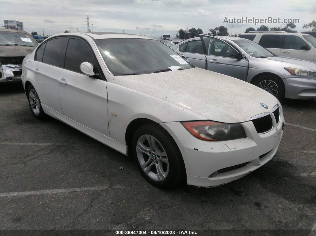 2008 Bmw 3 Series 328xi White vin: WBAVC73508KX91740