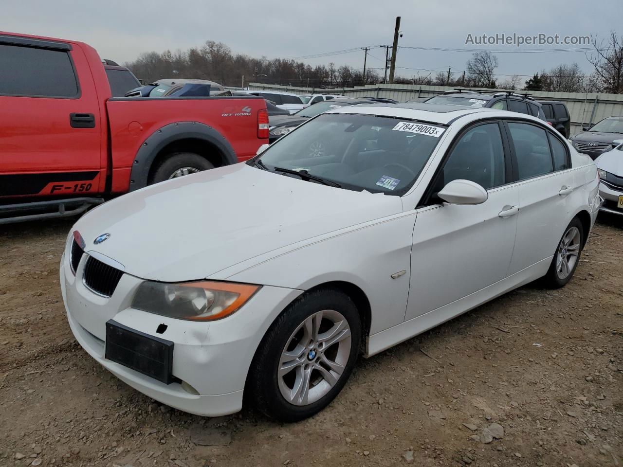 2008 Bmw 328 Xi Sulev White vin: WBAVC73548KP38099