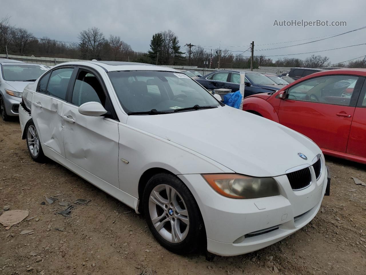 2008 Bmw 328 Xi Sulev White vin: WBAVC73548KP38099