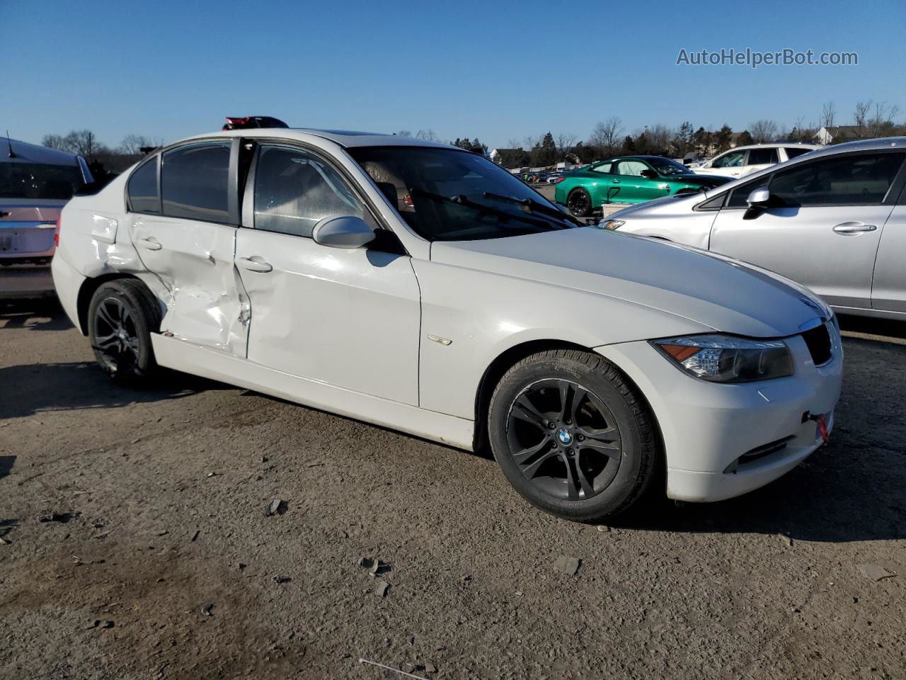 2008 Bmw 328 Xi White vin: WBAVC93518KZ72664