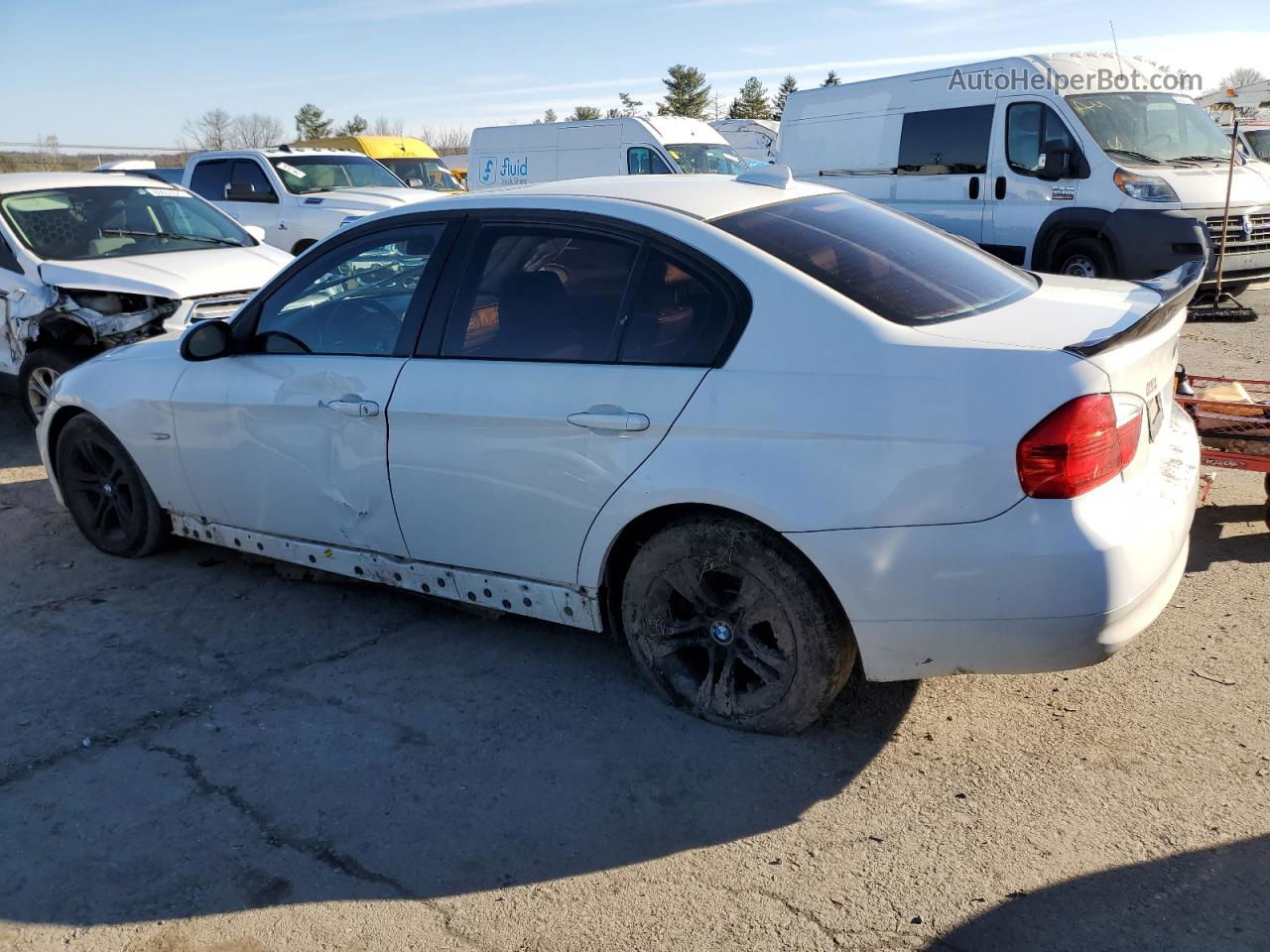 2008 Bmw 328 Xi White vin: WBAVC93518KZ72664