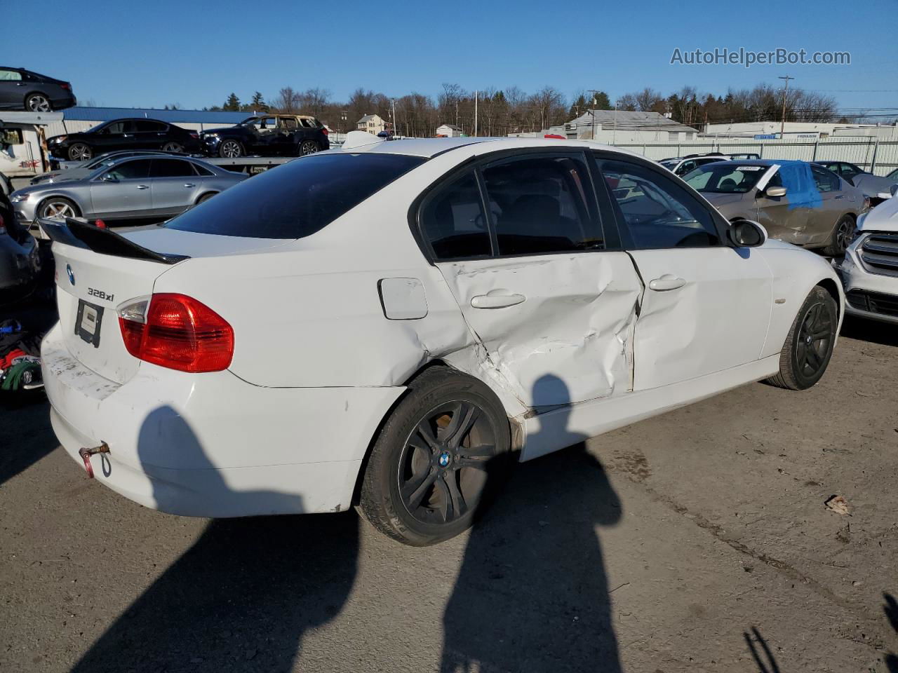 2008 Bmw 328 Xi White vin: WBAVC93518KZ72664