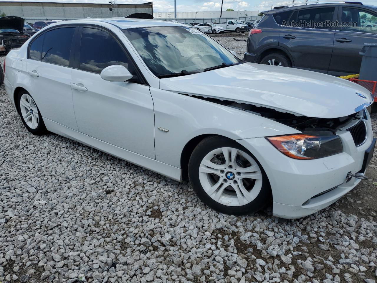 2008 Bmw 328 Xi White vin: WBAVC93588K038386