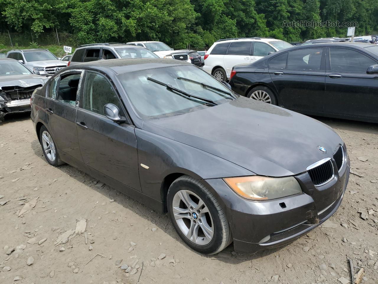 2008 Bmw 328 Xi Gray vin: WBAVC935X8K041922