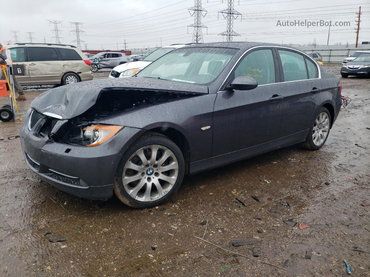 2008 Bmw 335 Xi Серый vin: WBAVD53578A283109