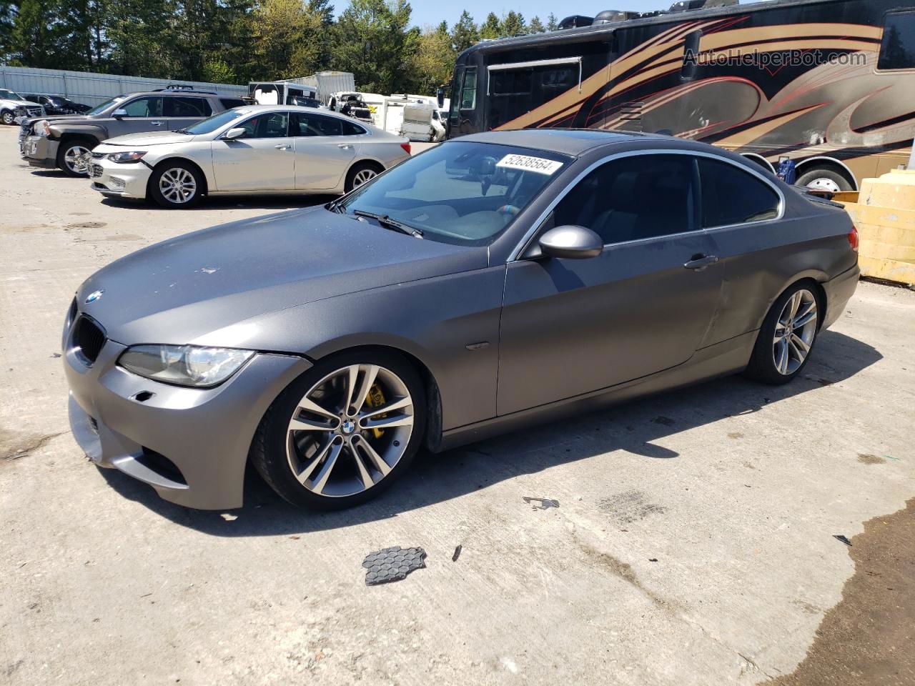 2008 Bmw 335 Xi Gray vin: WBAWC735X8E062437