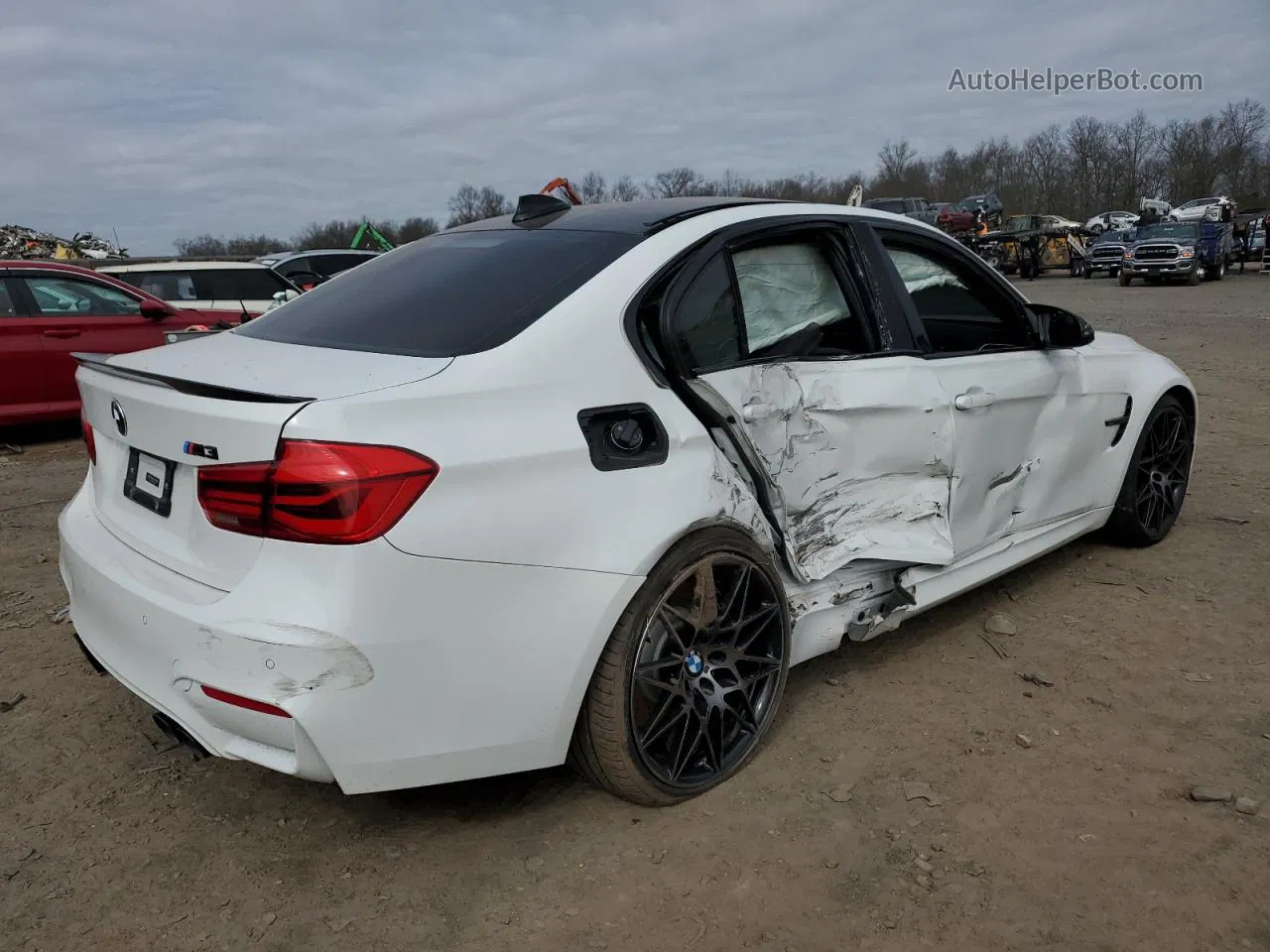 2018 Bmw M3  White vin: WBS8M9C50J5L00962