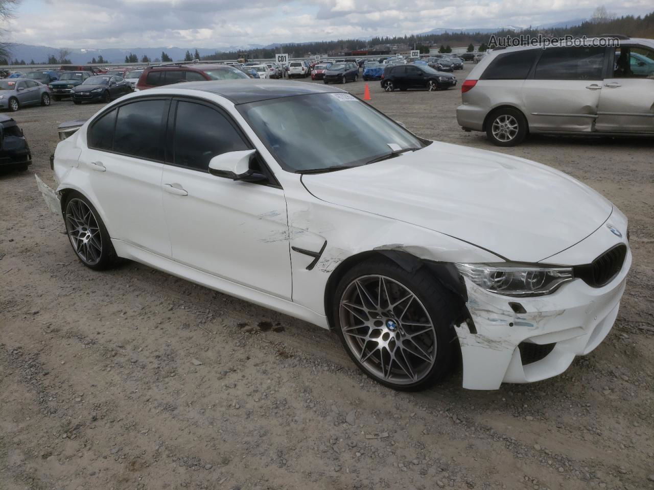 2017 Bmw M3  White vin: WBS8M9C54H5G42377