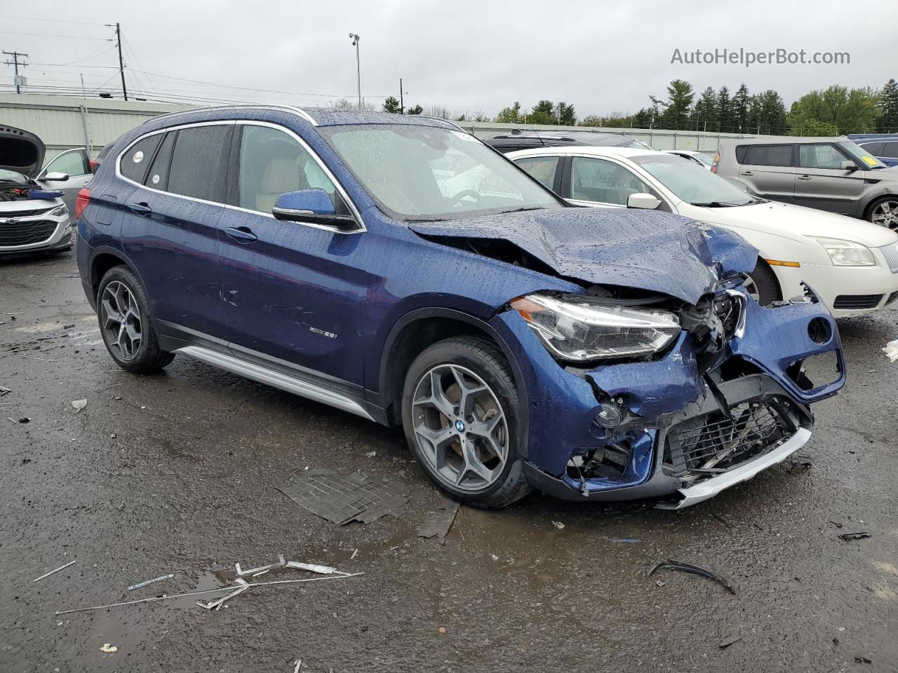 2018 Bmw X1 Xdrive28i Blue vin: WBXHT3C34J5L26747