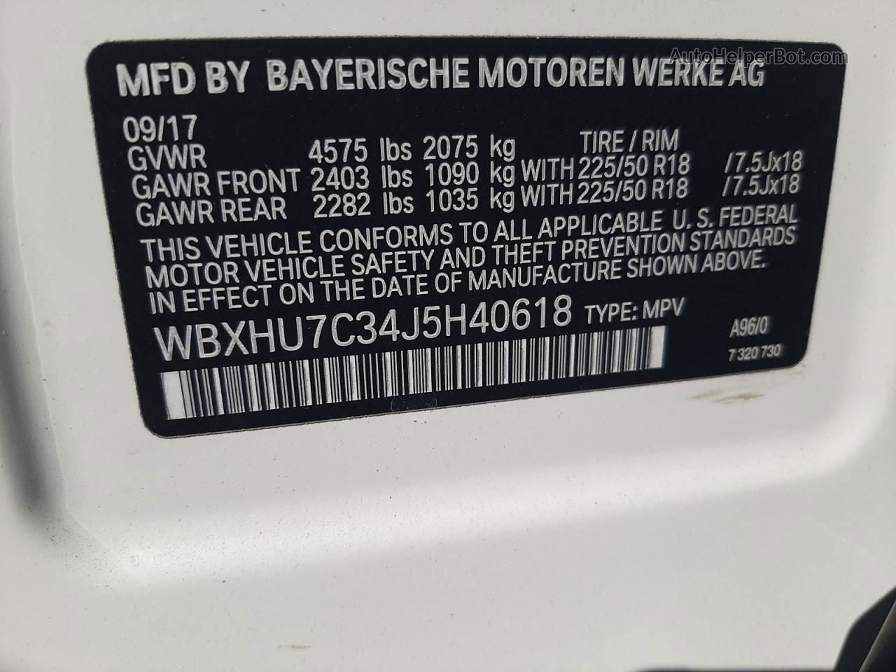 2018 Bmw X1 Sdrive28i White vin: WBXHU7C34J5H40618