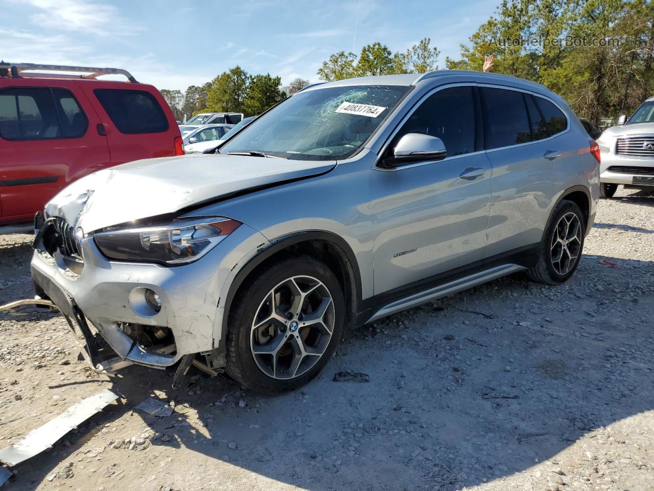 2018 Bmw X1 Sdrive28i Silver vin: WBXHU7C36J5H42211