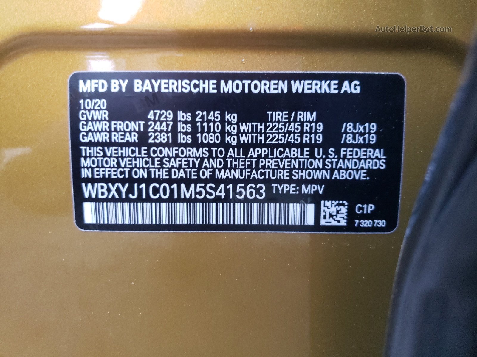 2021 Bmw X2 Xdrive28i Gold vin: WBXYJ1C01M5S41563