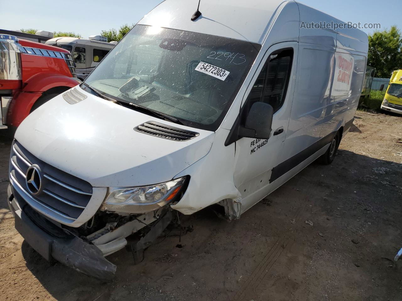 2019 Mercedes-benz Sprinter 2500/3500 White vin: WD4PF1CD6KP022943