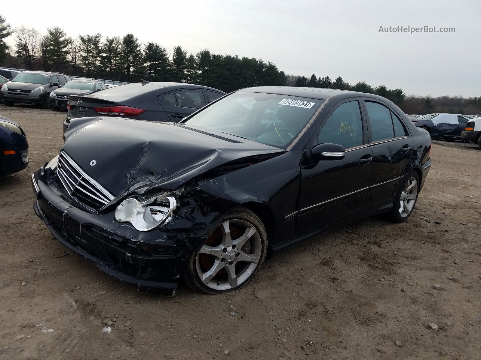 2007 Mercedes-benz C 230 Черный vin: WDBRF52HX7F899414