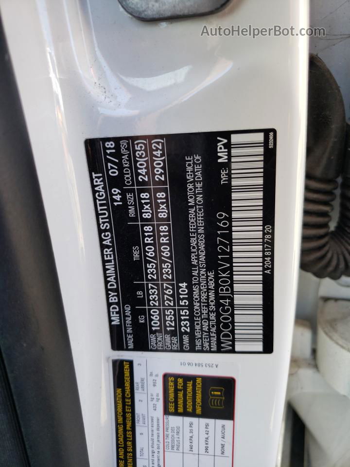 2019 Mercedes-benz Glc 300 Белый vin: WDC0G4JB0KV127169