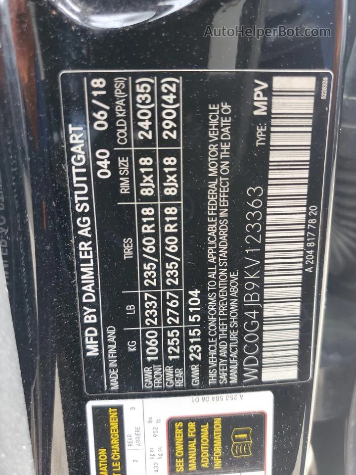 2019 Mercedes-benz Glc 300 Black vin: WDC0G4JB9KV123363