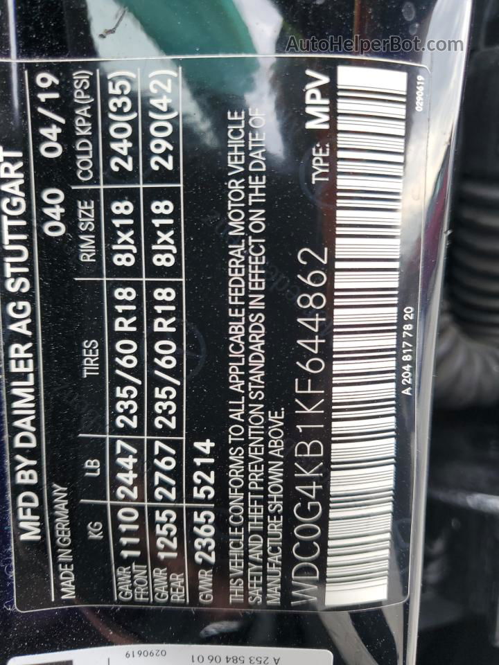 2019 Mercedes-benz Glc 300 4matic Black vin: WDC0G4KB1KF644862