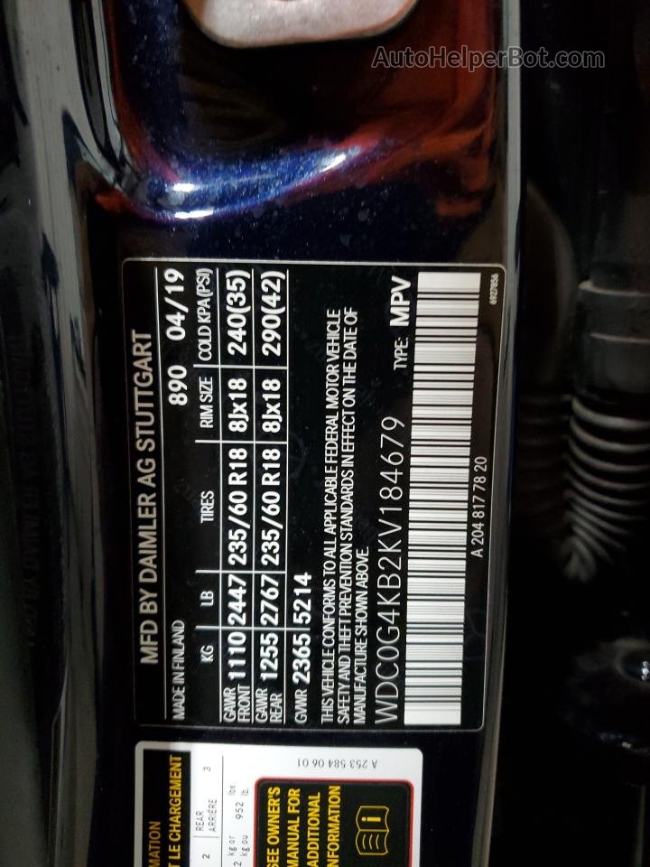 2019 Mercedes-benz Glc 300 4matic Blue vin: WDC0G4KB2KV184679