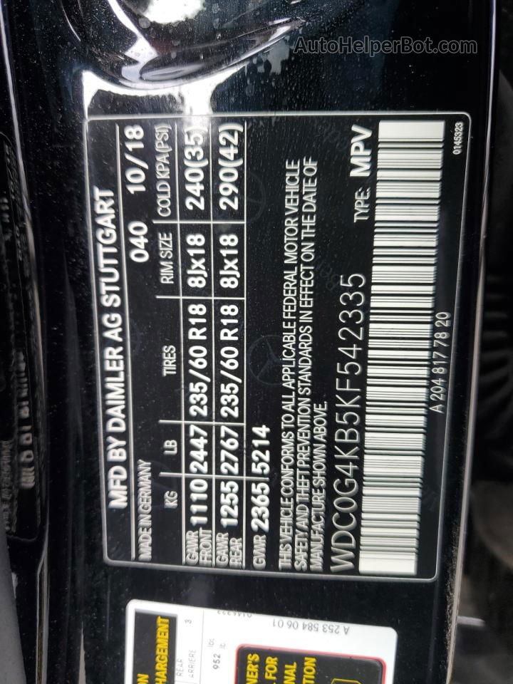 2019 Mercedes-benz Glc 300 4matic Black vin: WDC0G4KB5KF542335