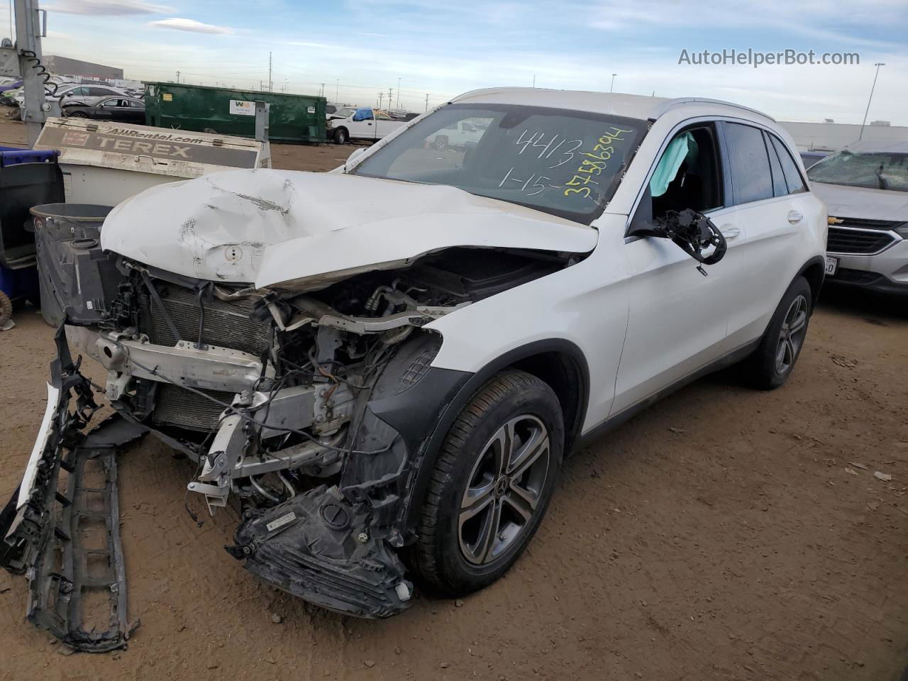 2019 Mercedes-benz Glc 300 4matic White vin: WDC0G4KB5KV140384