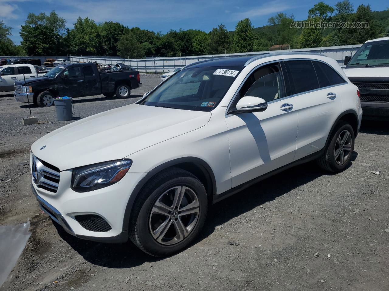 2019 Mercedes-benz Glc 300 4matic White vin: WDC0G4KB8KV131839