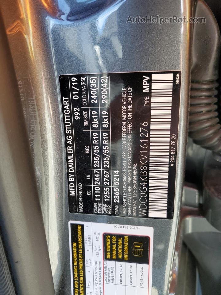 2019 Mercedes-benz Glc 300 4matic Silver vin: WDC0G4KB8KV161276