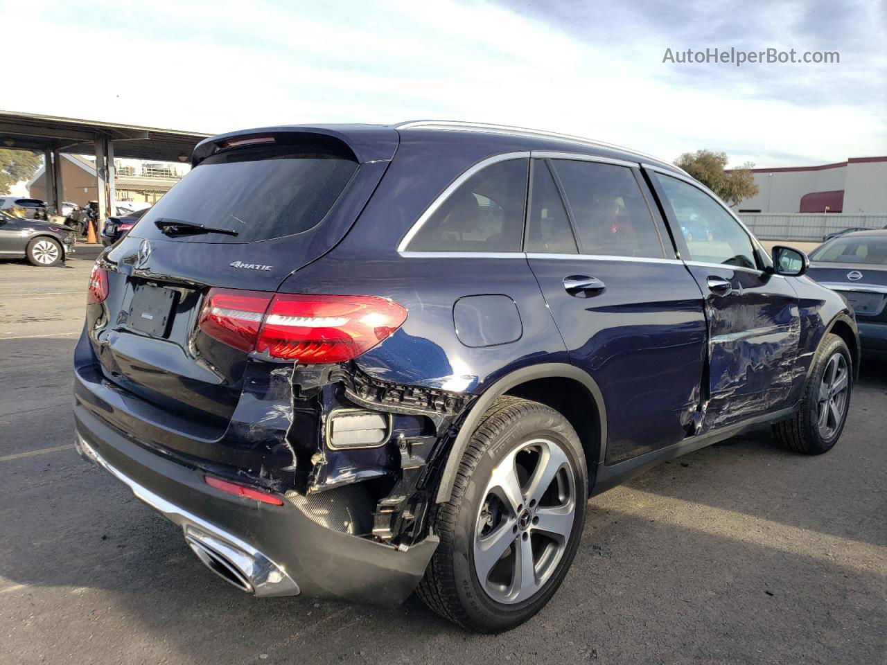 2019 Mercedes-benz Glc 300 4matic Синий vin: WDC0G4KBXKV145631