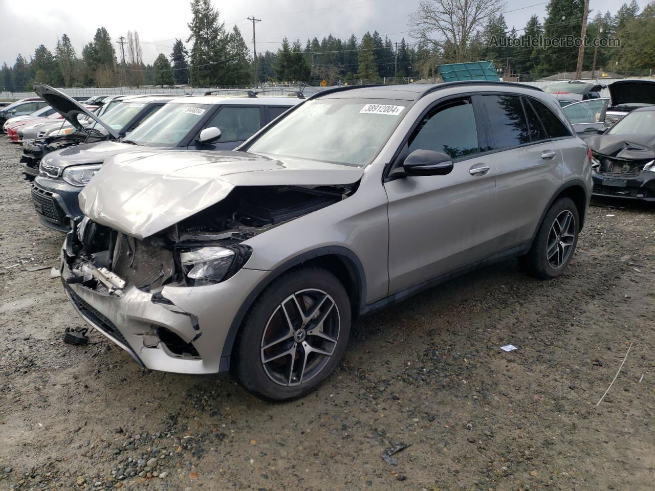 2019 Mercedes-benz Glc 300 4matic Silver vin: WDC0G4KBXKV174921