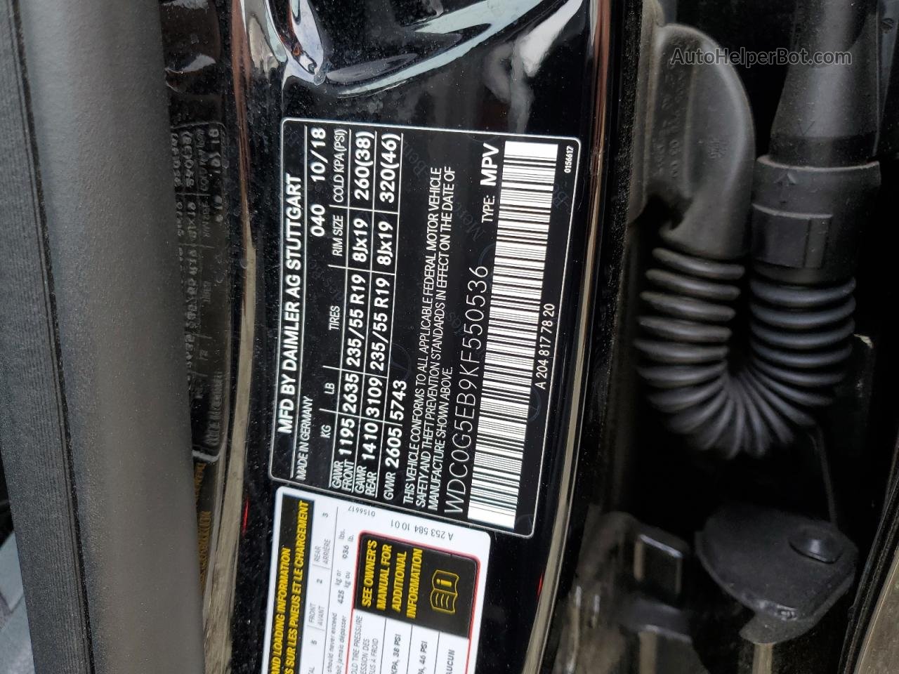 2019 Mercedes-benz Glc 350e Черный vin: WDC0G5EB9KF550536