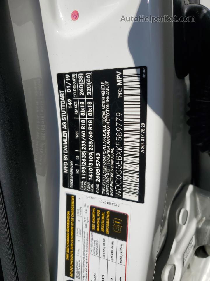 2019 Mercedes-benz Glc 350e White vin: WDC0G5EBXKF589779