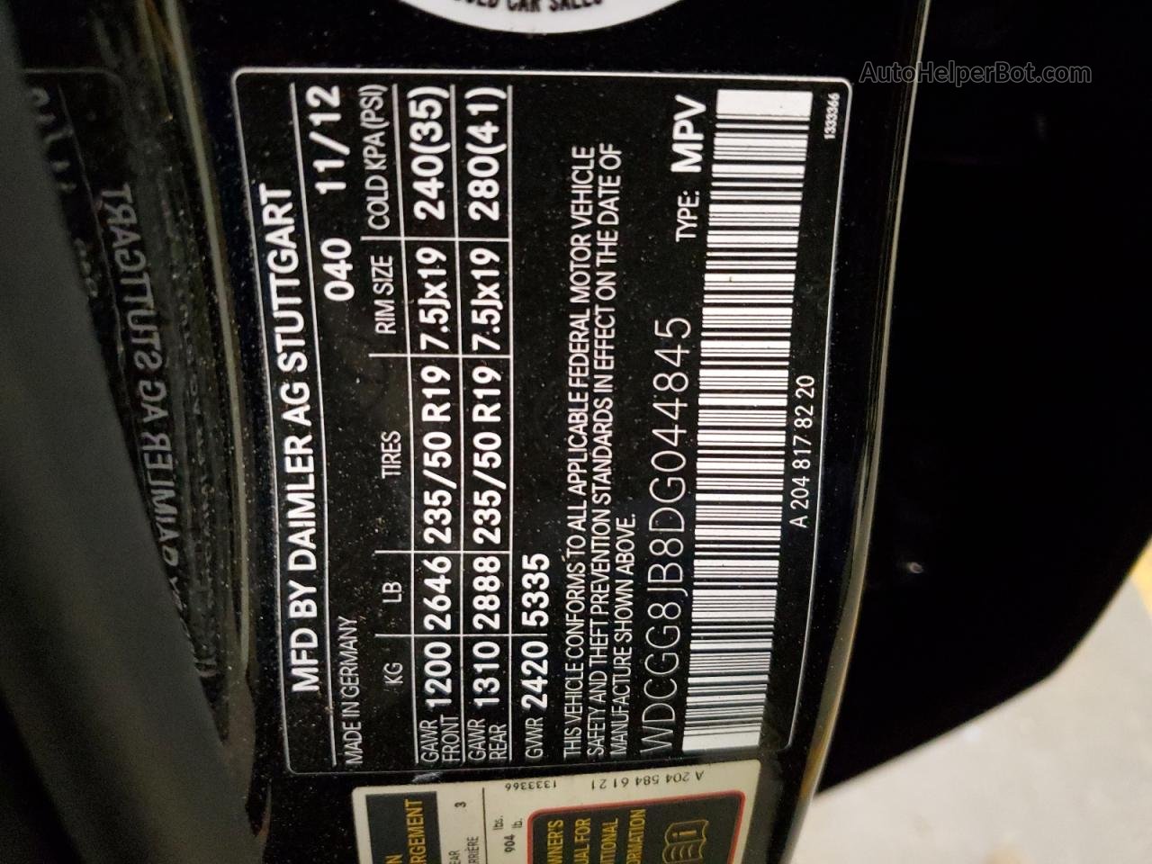 2013 Mercedes-benz Glk 350 4matic Черный vin: WDCGG8JB8DG044845