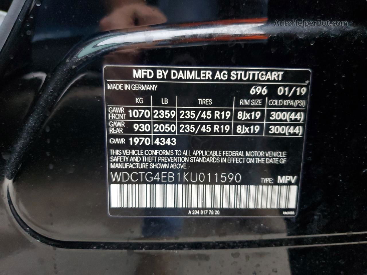 2019 Mercedes-benz Gla 250 Black vin: WDCTG4EB1KU011590