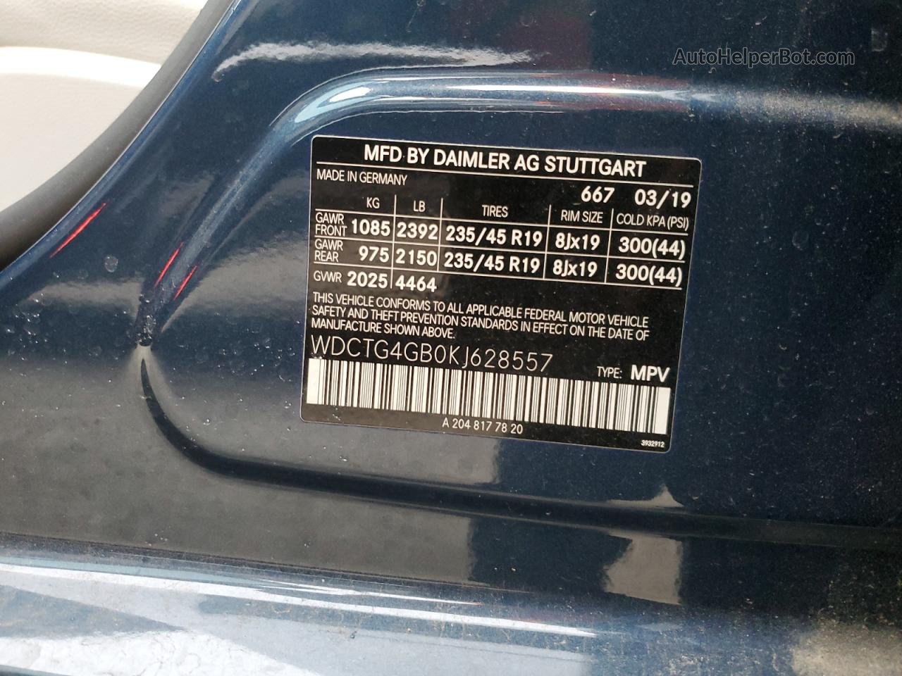 2019 Mercedes-benz Gla 250 4matic Blue vin: WDCTG4GB0KJ628557