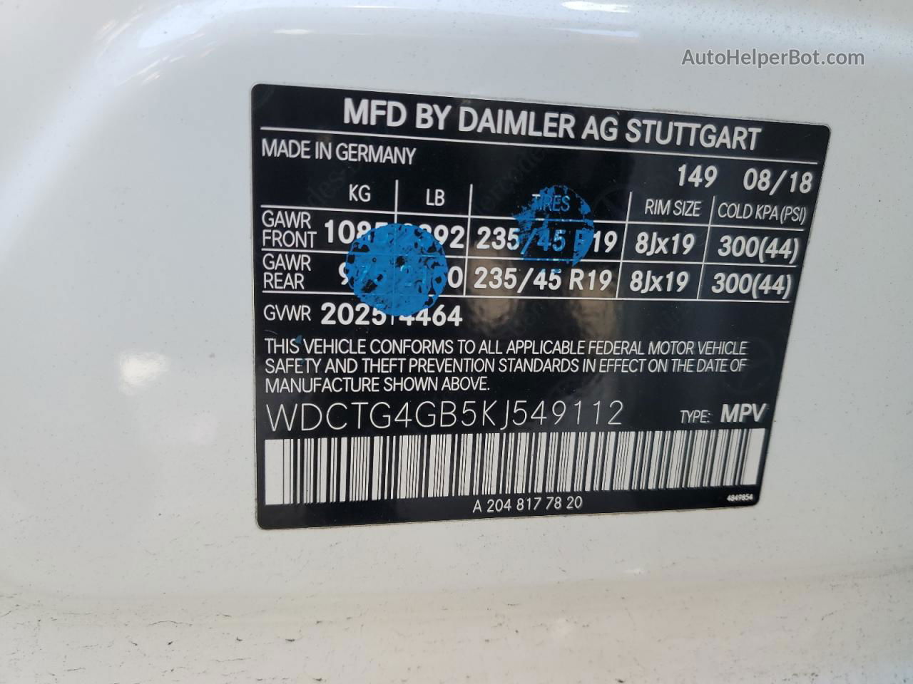 2019 Mercedes-benz Gla 250 4matic White vin: WDCTG4GB5KJ549112