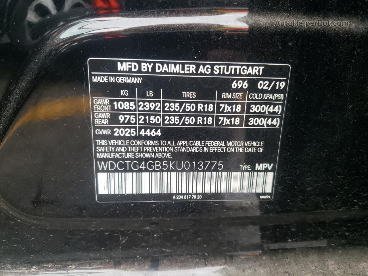 2019 Mercedes-benz Gla 250 4matic Черный vin: WDCTG4GB5KU013775