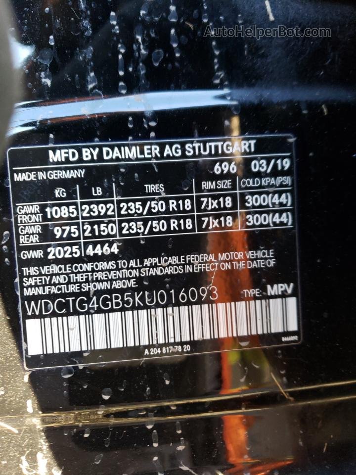 2019 Mercedes-benz Gla 250 4matic Black vin: WDCTG4GB5KU016093