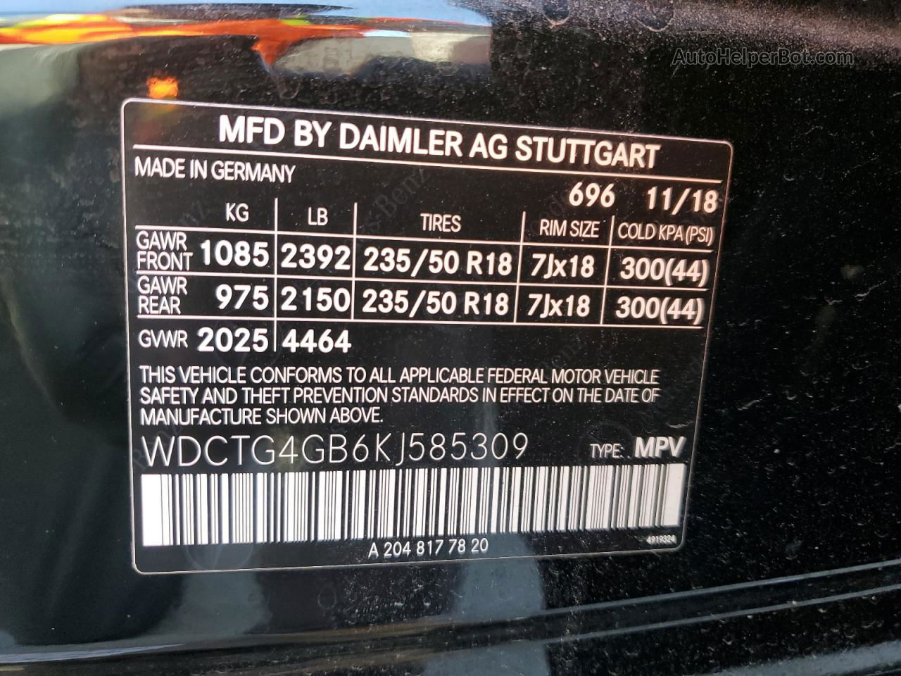 2019 Mercedes-benz Gla 250 4matic Black vin: WDCTG4GB6KJ585309