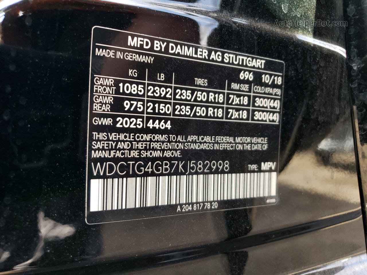 2019 Mercedes-benz Gla 250 4matic Черный vin: WDCTG4GB7KJ582998