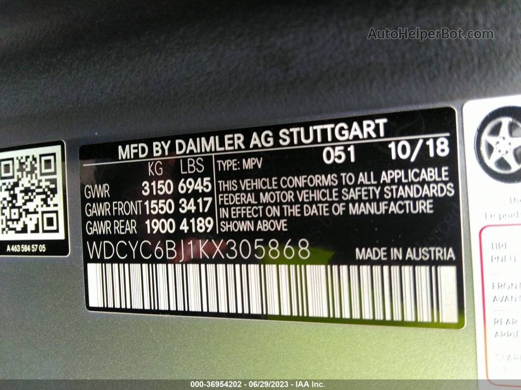 2019 Mercedes-benz G-class G 550 Silver vin: WDCYC6BJ1KX305868