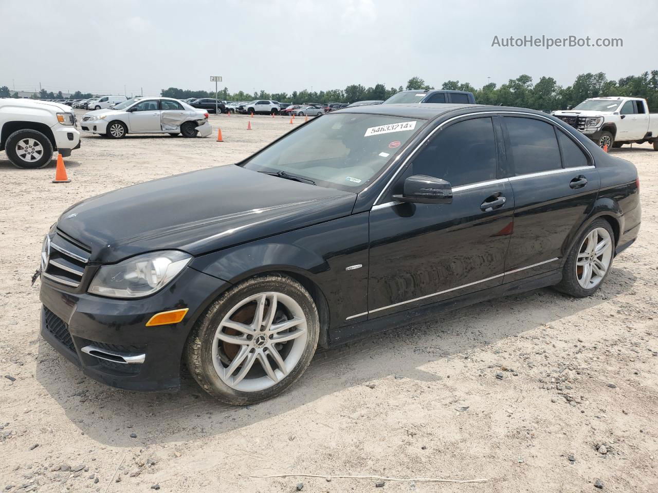 2012 Mercedes-benz C 250 Black vin: WDDGF4HB0CR200537