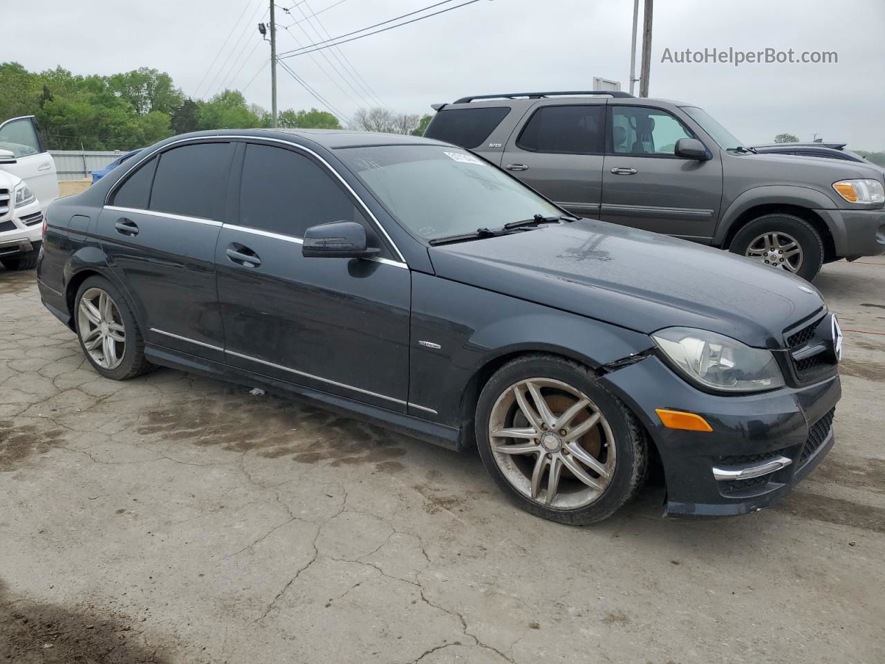 2012 Mercedes-benz C 250 Black vin: WDDGF4HB0CR217256